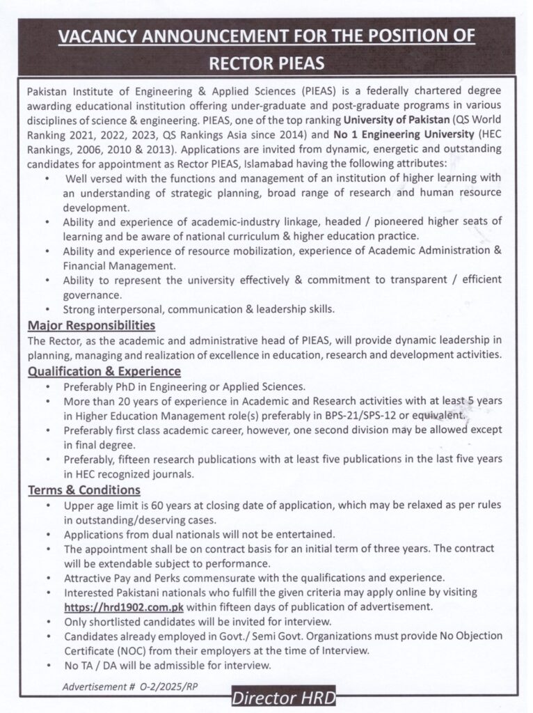Pakistan Atomic Energy Jobs 2025 Advertisement 1